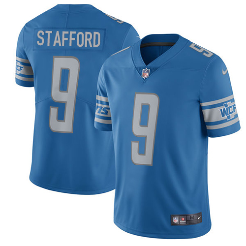 Nike Lions #9 Matthew Stafford Blue Team Color Men's Stitched NFL Vapor Untouchable Limited Jersey